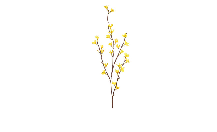 Forsythie 76 cm aus Kunststoff mit gelben Blüten und braunen Stiel.