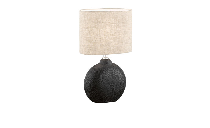 Tischleuchte Foro 39 cm in schwarz mit hellem Lapenschirm.