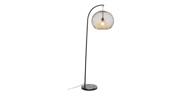 Stehleuchte Grato 156 cm, in der Farbe Gold / Schwarz