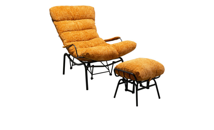 Sessel mit Hocker Vienna in der Farbe Gelb