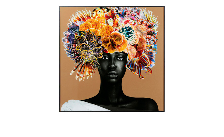 Gerahmtes Bild Flowerart 120 x 120 cm in einer mehrfarbigen Ausführung