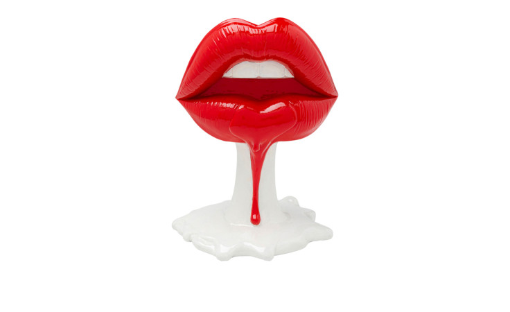 Deko-Objekt Hot Lips 25,5 cm hoch in Rot / Weiß