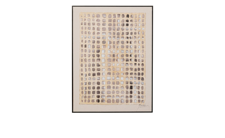 Gerahmtes Bild Glitter Curtain 92,6 x 122,6 cm in Beige / Braun