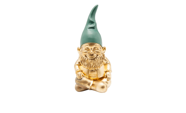 Deko-Zwerg 18,5 cm hoch in Gold / Grün