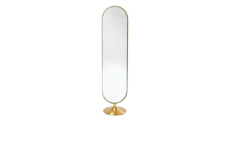 Standspiegel Curve 170 cm hoch mit einem goldenen Rahmen