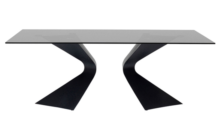 Tisch Gloria in schwarz mit einer Glasplatte