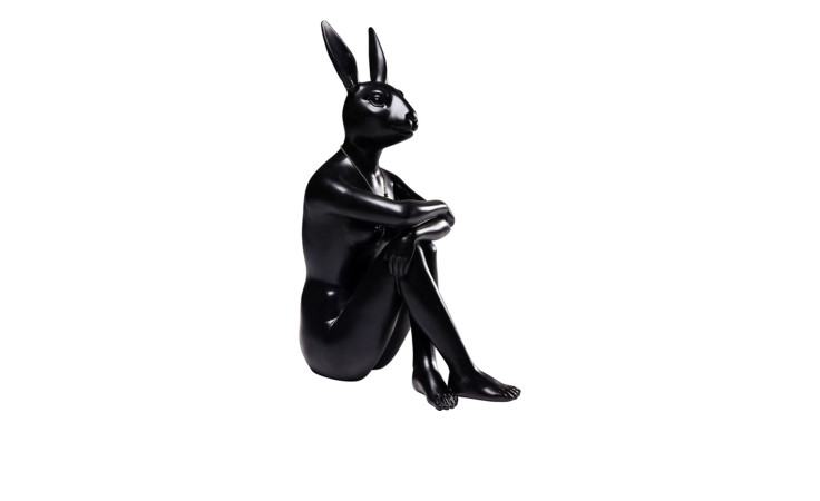 Deko-Hase Gangster 39 cm hoch, in schwarz