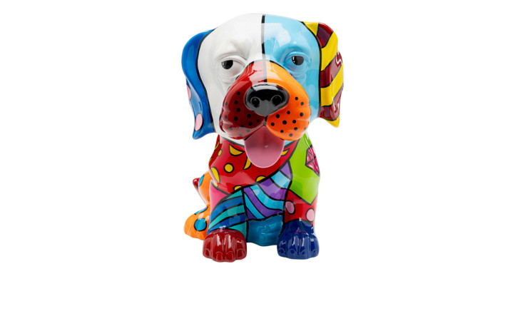 Deko-Hund Patchworkanimal 35 cm in einer bunten Ausführung