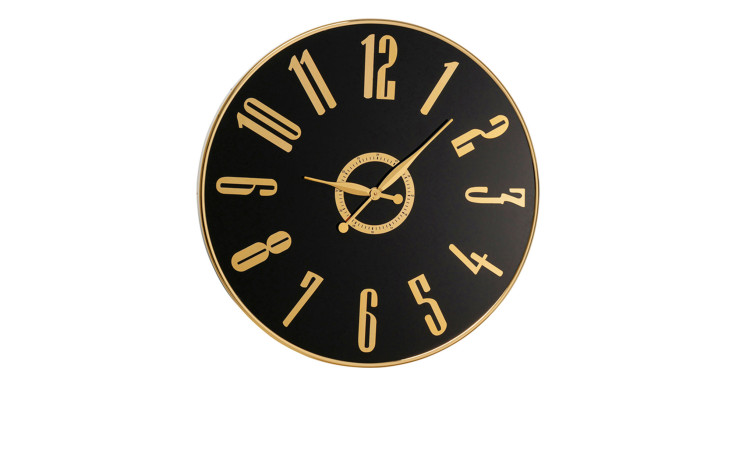 Wanduhr Casino 76 cm in Schwarz / Gold