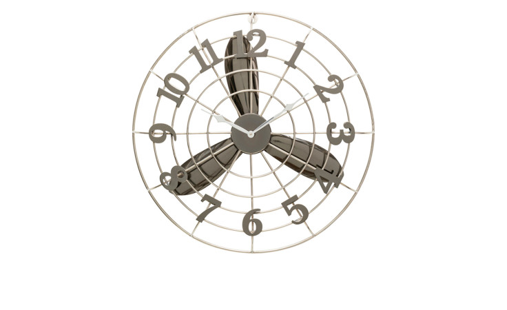 Wanduhr Fan Blade 61 cm in silber