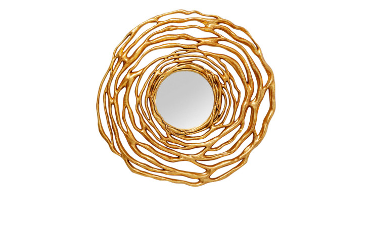 Wandspiegel Twiggy 121 x 121 cm in Gold