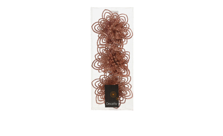 Blume auf Clip 10 cm 3er-Set in rosa.