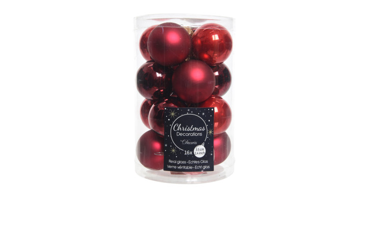 Christbaumkugeln 16er Weihnachtsrot 