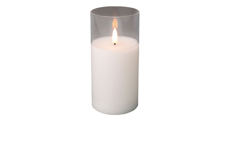 LED-Wachskerze im Glas 15 cm