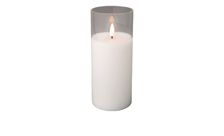 LED-Wachskerze im Glas 17,5 cm