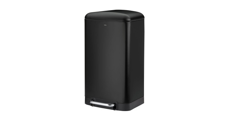 Treteimer Davino 30 l in schwarz aus Metall matt