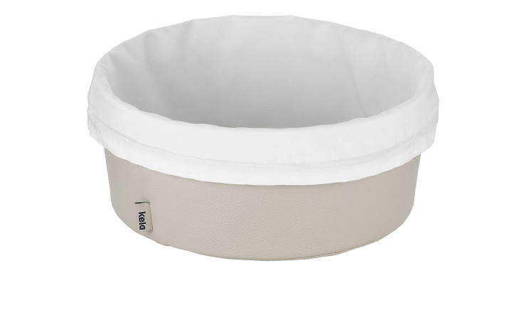 Brotkorb Grana  28 x 11 cm inn silbergrau aus PU-Leder