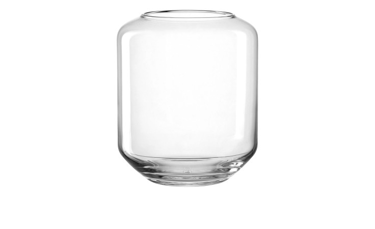 Windlicht Autentico 19 cm aus transparenten Kalk-Soda-Glas in einer runden Form.