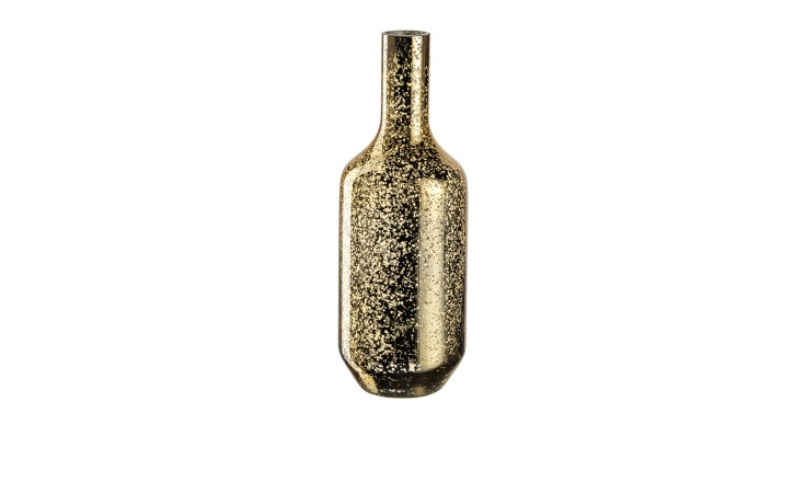 Vase Milano 39 cm hoch aus gold eingefärbtem gefleckten Glas.