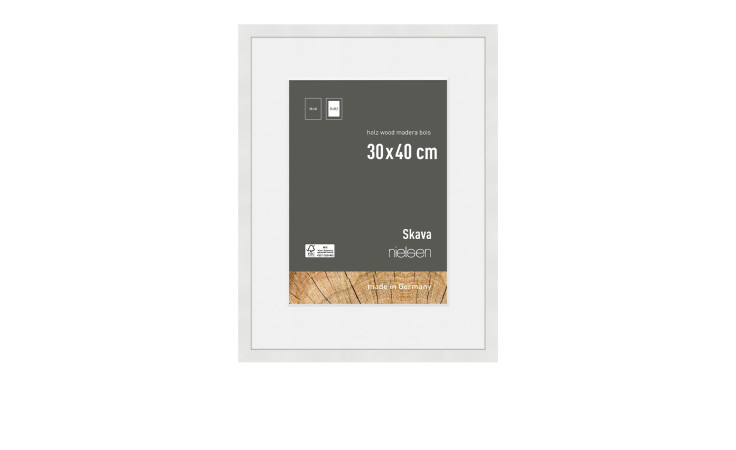 Holz-Bilderrahmen Skava 30 x 40 cm in weiß.