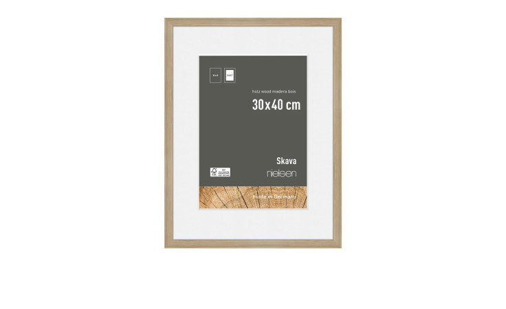 Holz-Bilderrahmen Skava 30 x 40 cm eichefarbig.