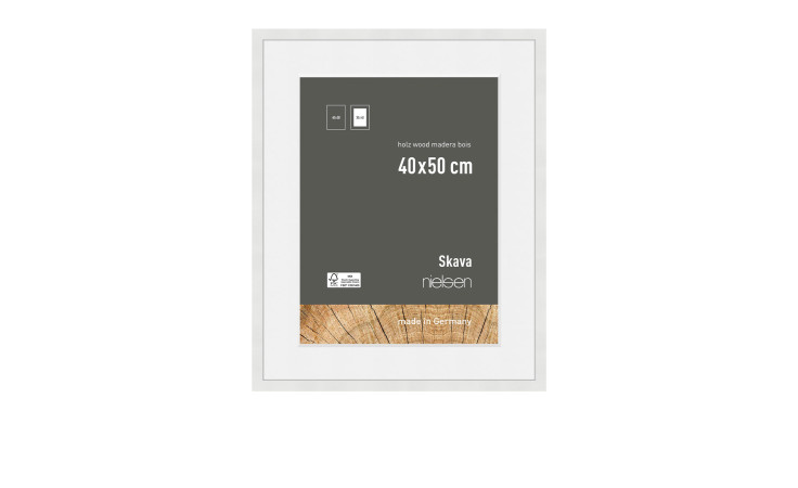 Holz-Bilderrahmen Skava 40 x 50 cm in weiß.