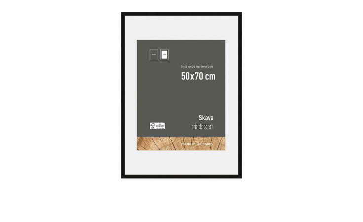 Holz-Bilderrahmen Skava 50 x 70 cm in schwarz.