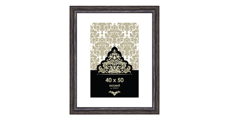 Bilderrahmen Vintage 40 x 50 cm in schwarz mit einem Holzrahmen und transparentem Glas.