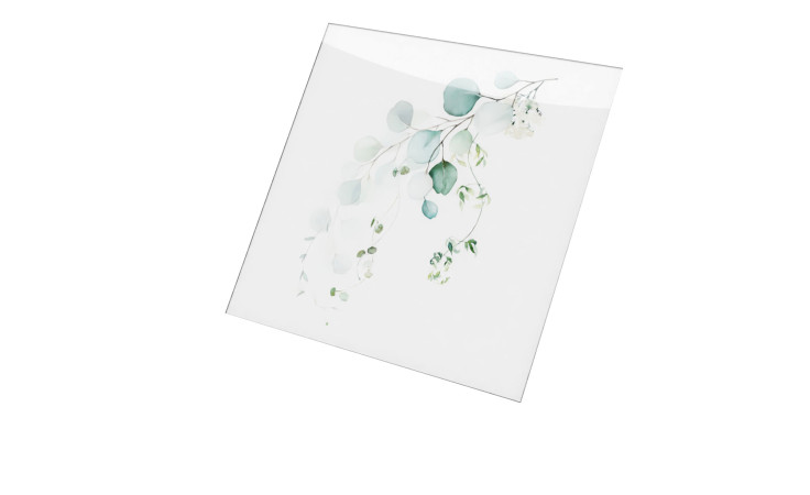 Glasbild Watercoloured Leaves 20 x 20 cm. Glasbild mit dem Thema - Blätter.