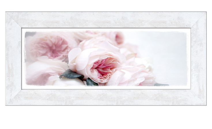 Rahmenbild Pink Roses 44 x 94 cm. Rahmenbild mit dem Thema - Blumen.