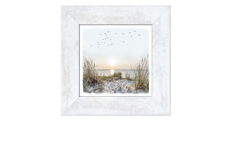 Rahmenbild Nordic Beach Atmosphere 44 x 44 cm. Rahmenbild mit dem Thema - Strand und Meer.