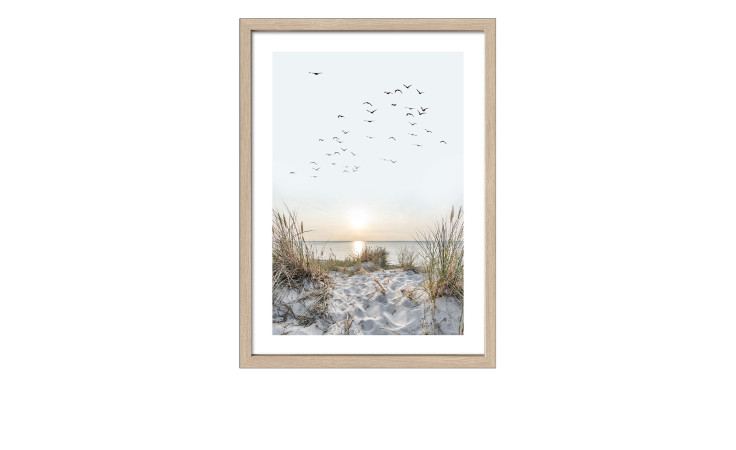 Rahmenbild Nordic Beach Atmosphere 55 x 75 cm. Rahmenbild mit dem Thema - Strand und Meer.