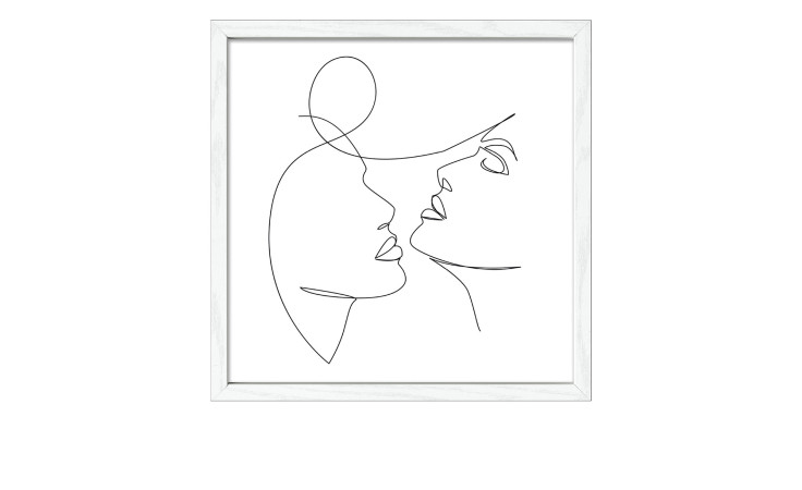 Rahmenbild Line-Art-Faces 33 x 33 cm