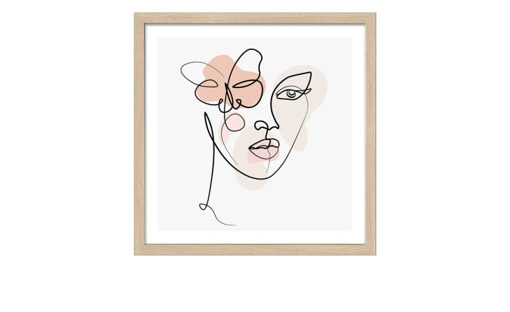 Rahmenbild Line Art Faces 33 x 33 cm