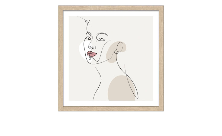 Rahmenbild Line-Art-Faces 33 x 33 cm