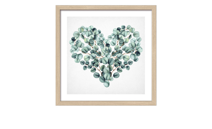 Rahmenbild Eucalyptus Heart 33 x 33 cm