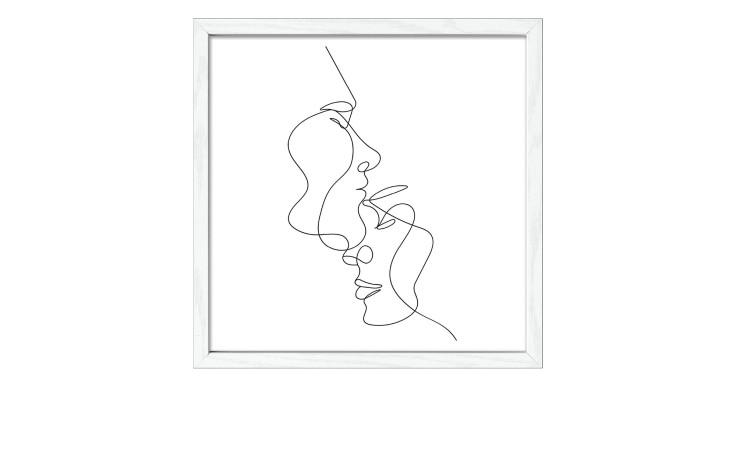 Rahmenbild Line-Art-Faces 33 x 33 cm