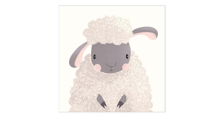 Leinwandbild Little Lamb 30 x 30 cm