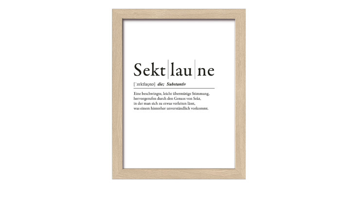 Rahmenbild Sektlaune 24 x 19 cm