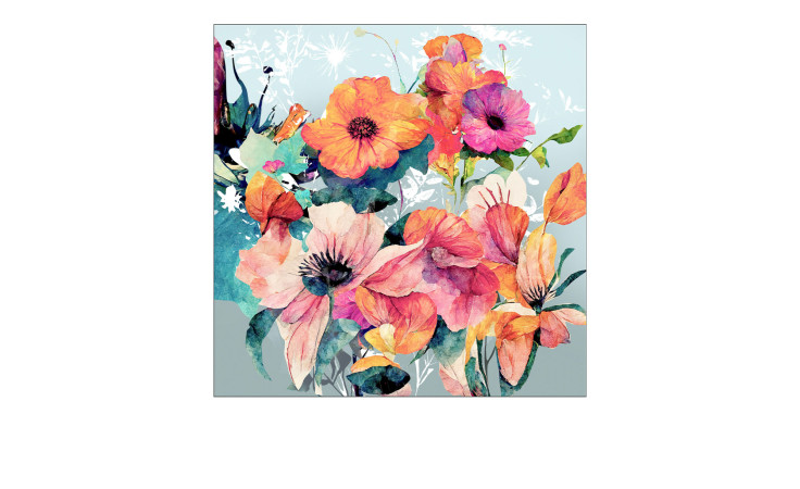 Alubild Watercolor Flowers 50 x 50 cm