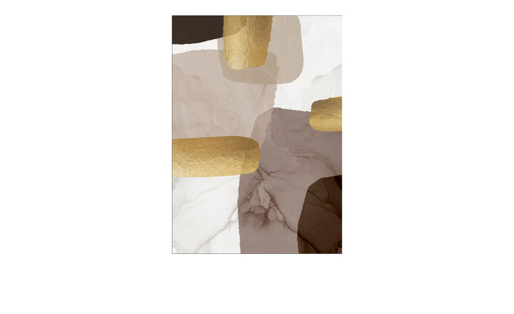 Alubild Golden Grey Abstract 70 x 100 cm