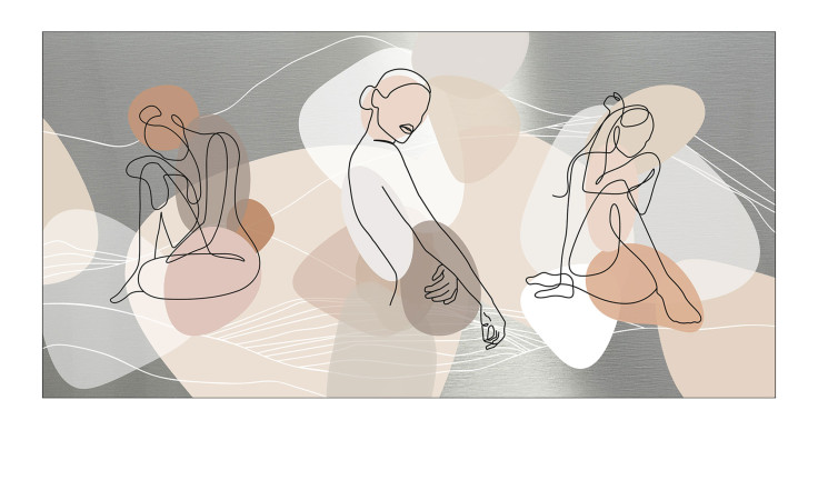 Alubild Line Art Woman 100 x 200 cm