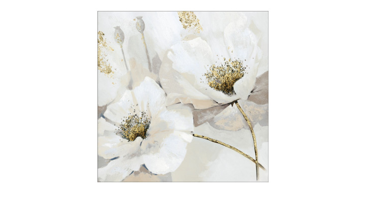 Handpainting Pastel Flowers 100 x 100 cm
