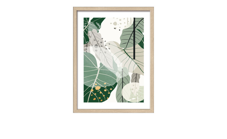 Rahmenbild Big Green Leaves 33 x 43 cm