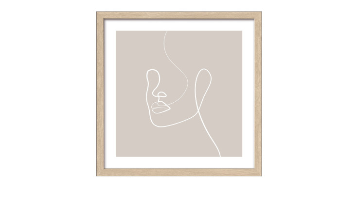 Rahmenbild Line Art Faces 33 x 33 cm