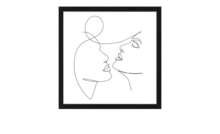 Rahmenbild Line-Art-Faces 53 x 53 cm