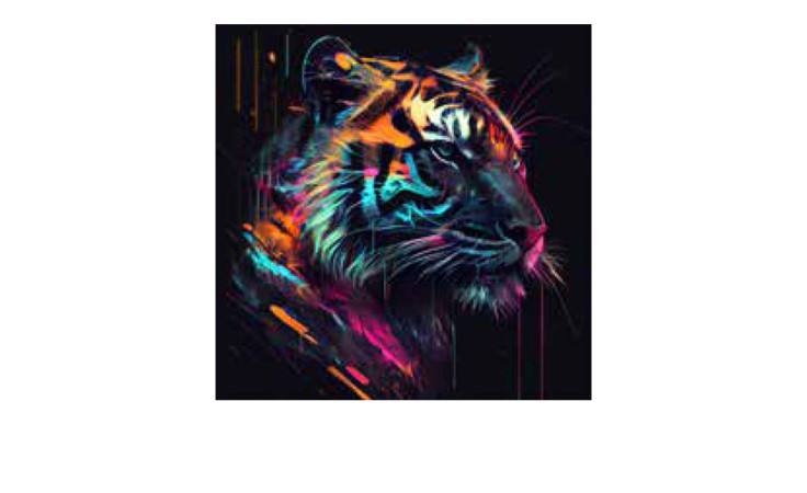Alubild Colorful Tiger Head 50 x 50 cm
