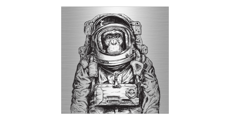 Alubild First Astronaut 98 x 98 cm