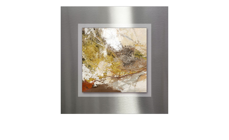 Alubild Brown-Silver-Gold 50 x 50 cm