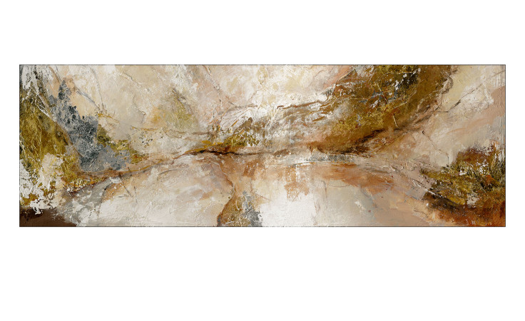 Alubild Brown-Silver-Gold 50 x 150 cm